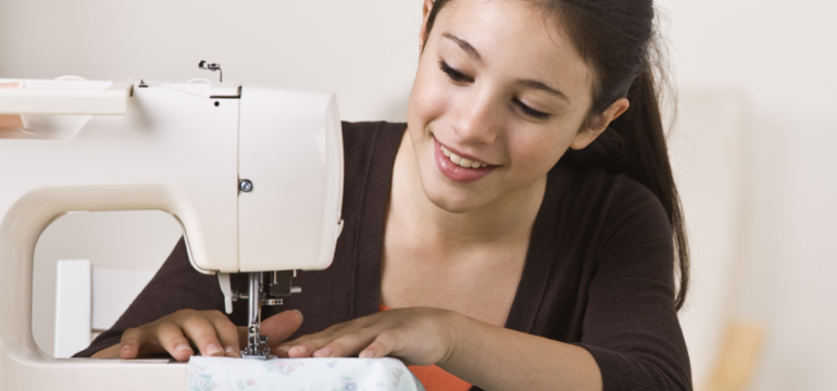 Girl Sewing